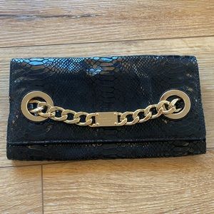 Michael Kors Black Snakeskin Wristlet
